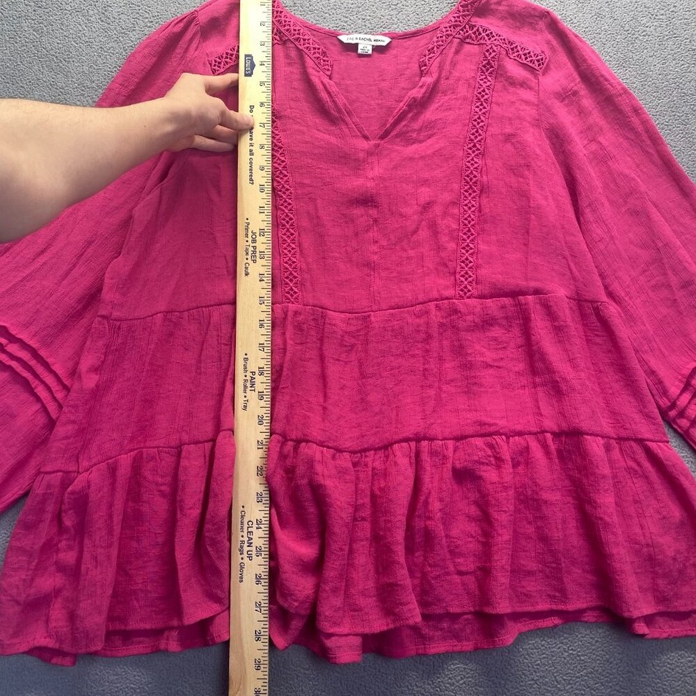 Zac and Rachel Women's Pink Long Sleeve Casual Blouse Size 2X,lightweight - Picture 5 of 8